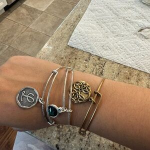 3 Alex and Ani charm bracelet bangles